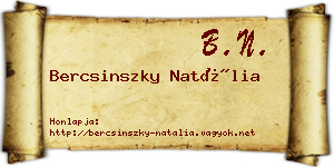 Bercsinszky Natália névjegykártya